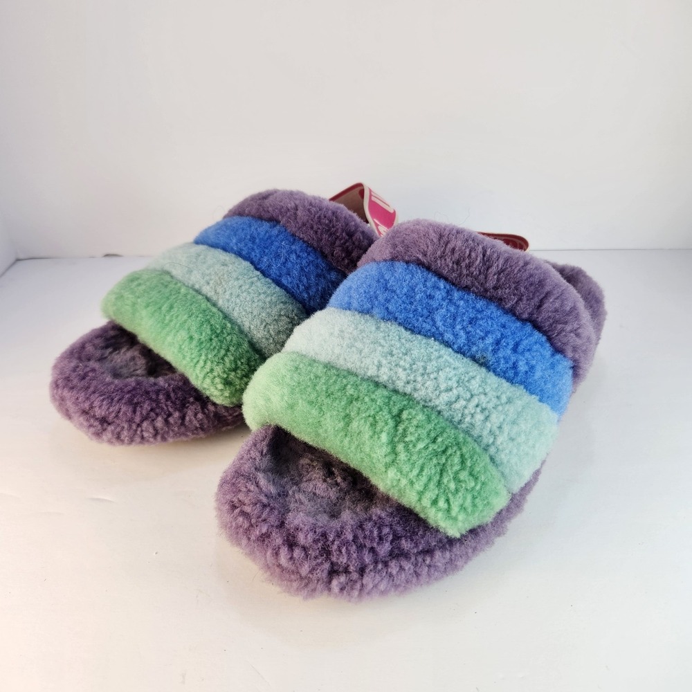 Ugg Fluff Yeah Pride Women's‎ Multicolor Slide Shoes Size 8